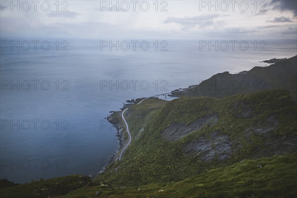 Norway, Senja, Scenic view of road along coast