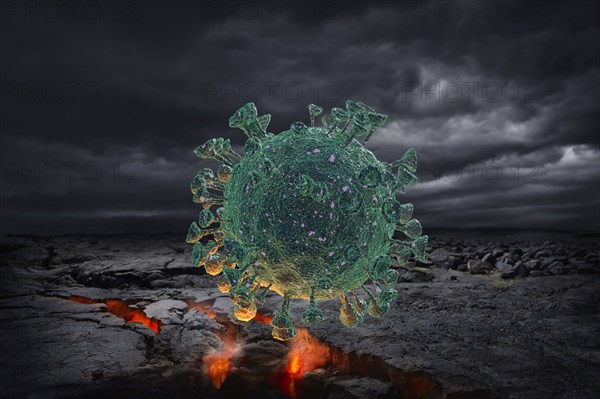 Digitally generated image of Coronavirus