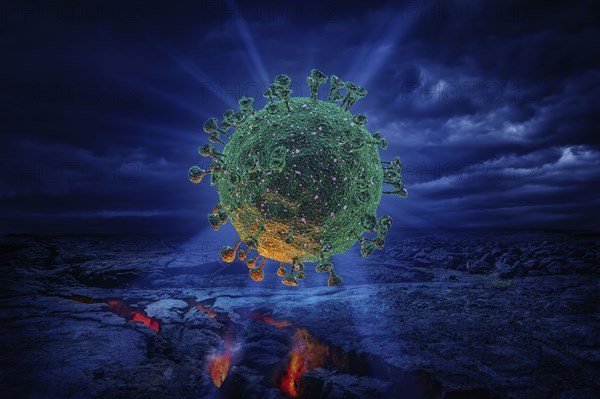 Digitally generated image of Coronavirus