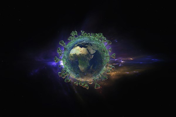 Digitally generated image of Coronavirus