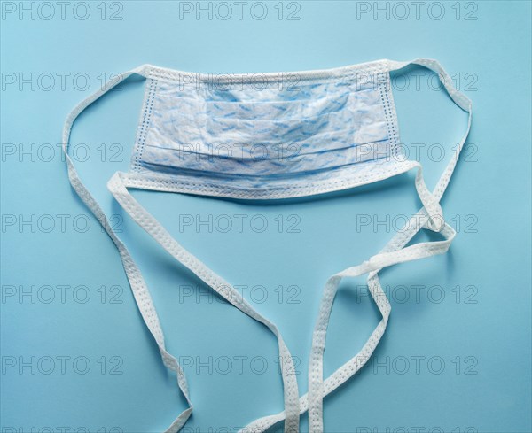 Hygiene mask on blue background