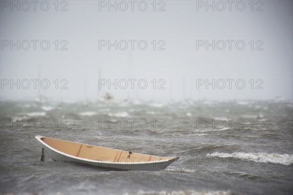 Rowboat on sea