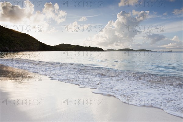 Beach by mountain