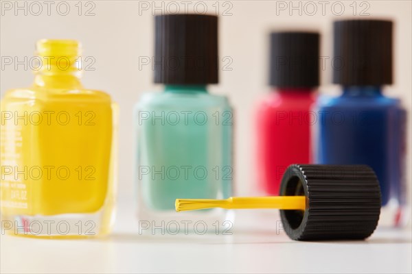 Bottles of colorful nail polish