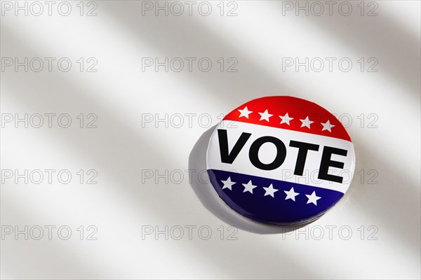 Vote button on white background