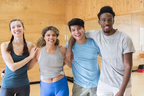 Friends together at gym