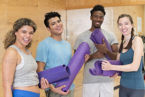 Group of friends before yoga class
