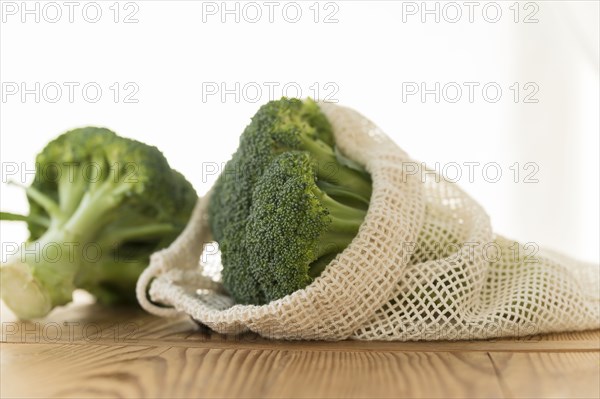 Broccoli in reusable produce bag