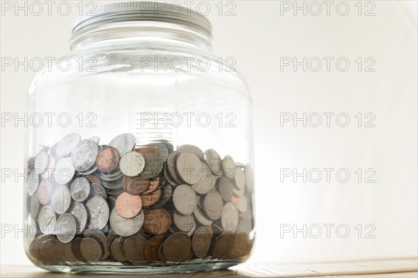 Big jar full of coins