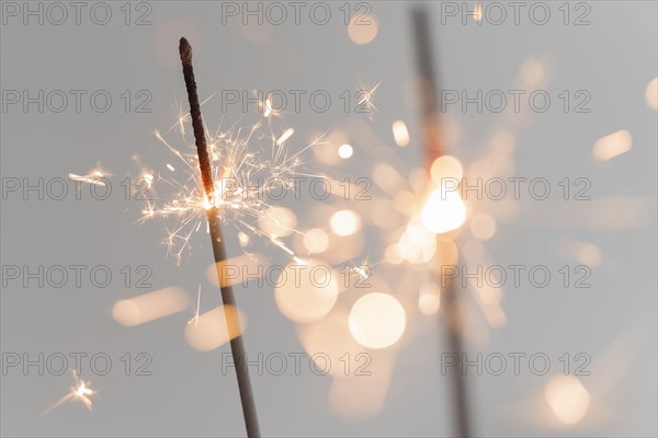 Close up of glowing sparklers