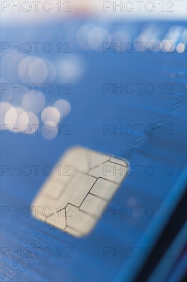 Close up of credit card chip