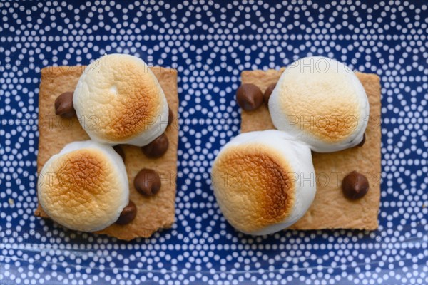 Open-face smores on table