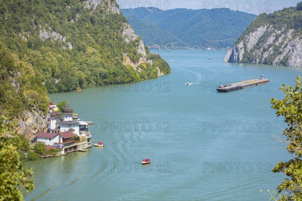 Romania, Dubova, High angle view of scenics bay with cliffs