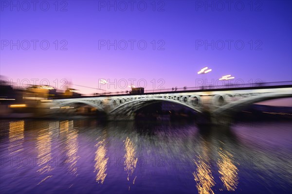 Spain, Seville, Triana Bridge, Triana Bridge over Guadalquivir River