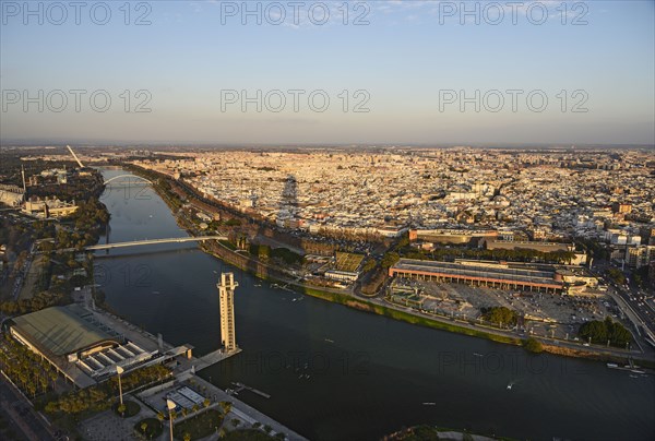 Spain, Andalusia, Seville, High angle view over Guadalquivir River