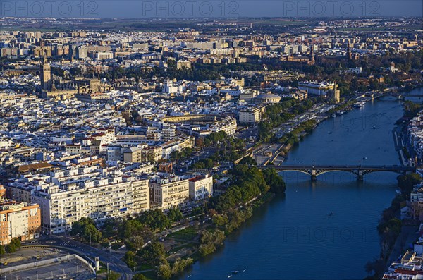 Spain, Andalusia, Seville, High angle view over Guadalquivir River