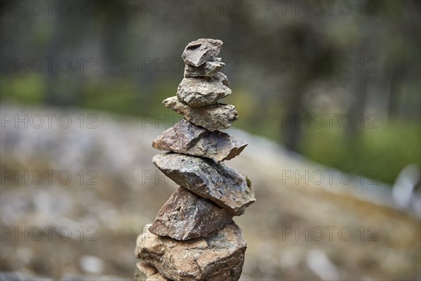 USA, Washington, San Juan County, Orcas Island, Stack of rocks