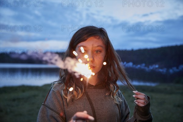 Girl with sparkler