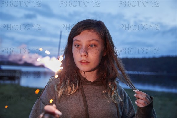 Girl with sparkler