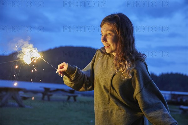 Girl with sparkler