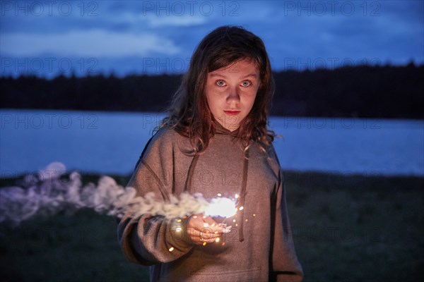 Girl with sparkler