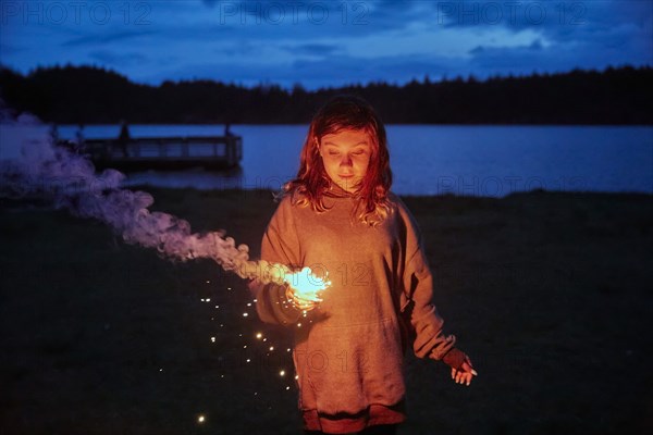 Girl with sparkler