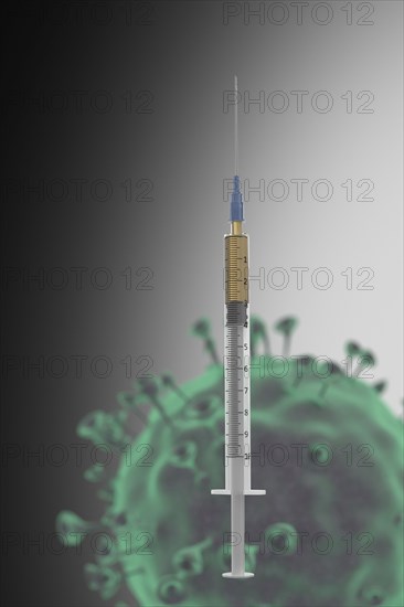 Syringe with coronavirus vaccine