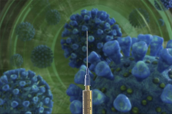 Syringe with coronavirus vaccine