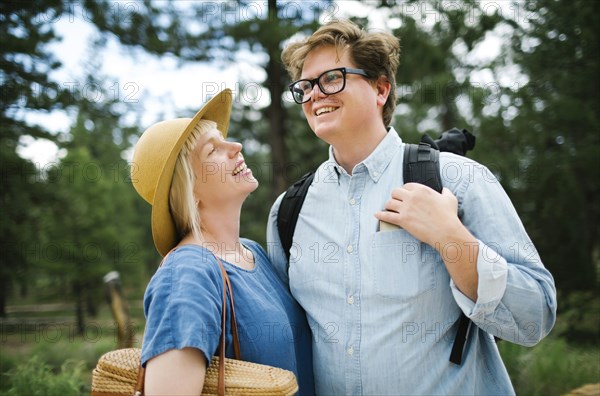 USA, Utah, Bryce Canyon, Portrait of couple in national park