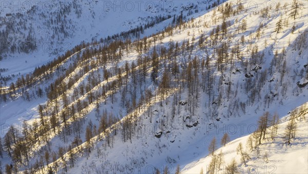 Switzerland, Canton Wallis, Simplon pass, Mountains on sunny day in winter