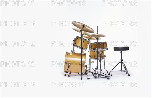 Drum set against white