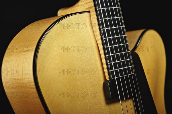 Close up of classical guitar