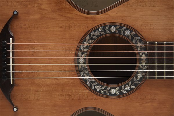 Close up of acoustic guitar