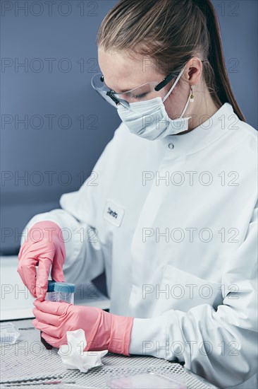 Female technician working in laboratory