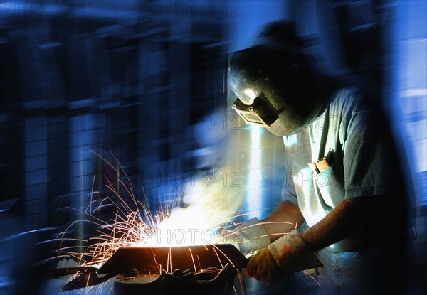 Welder at work