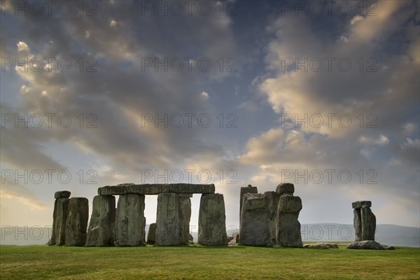 United Kingdom, England, Clouds above Stonehenge