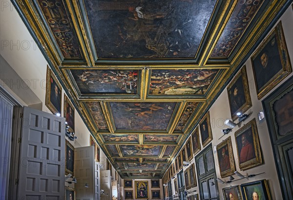 Spain, Seville, Portrait room in Archbishops Palace of Seville