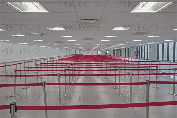 USA, Massachusetts, Boston, Empty airport due to coronavirus pandemic