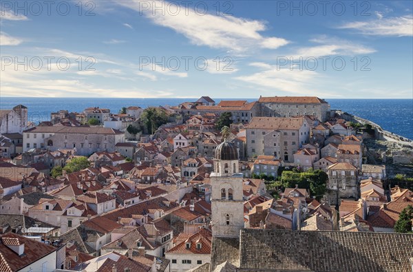 Croatia, Dubrovnik, Elevated view of old town