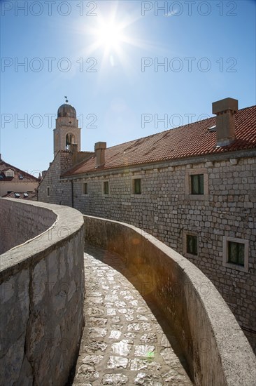 Croatia, Dubrovnik, Footpath in medieval fortress