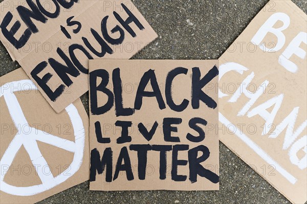 Black Lives Matter protest signs,,