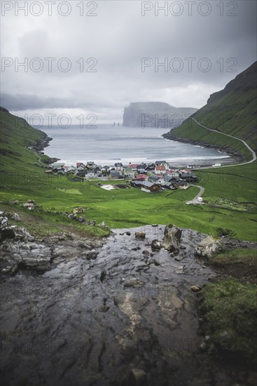 Denmark, Village at coastline,