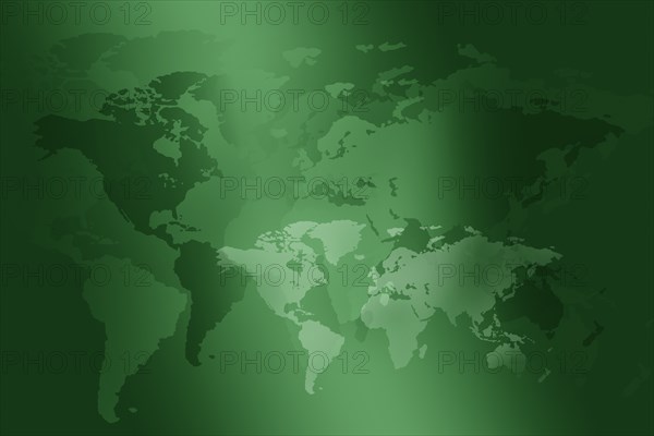 World map in green color on green,,