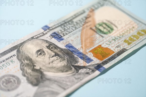 Close-up of US one hundred dollar bill