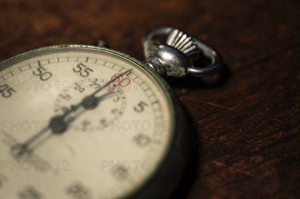 Close-up of antique stop watch
