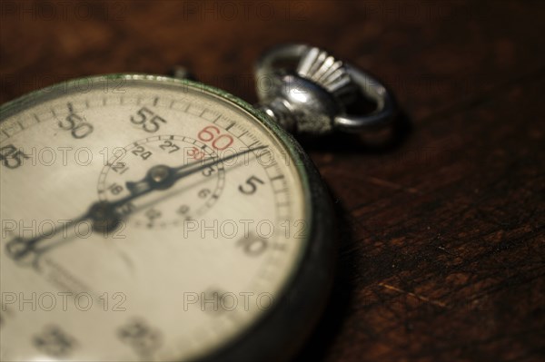 Close-up of antique stop watch