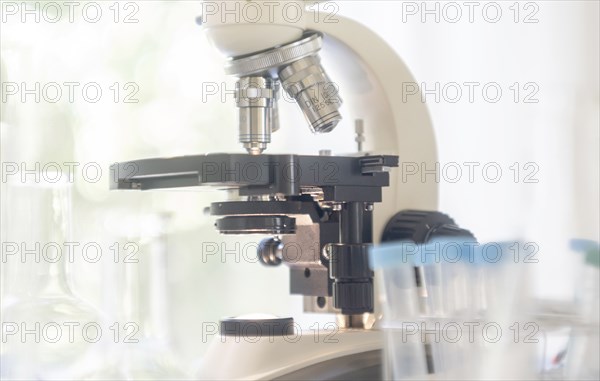 Microscope in laboratory