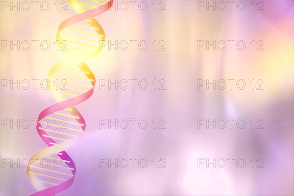 DNA helix on pink pastel background