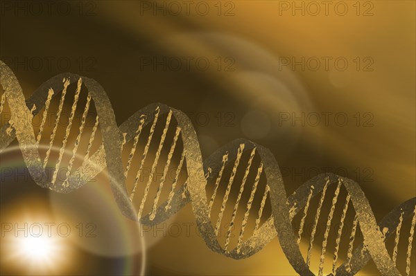 DNA helix on gold background