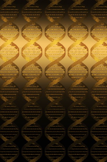 DNA helixes on gold background